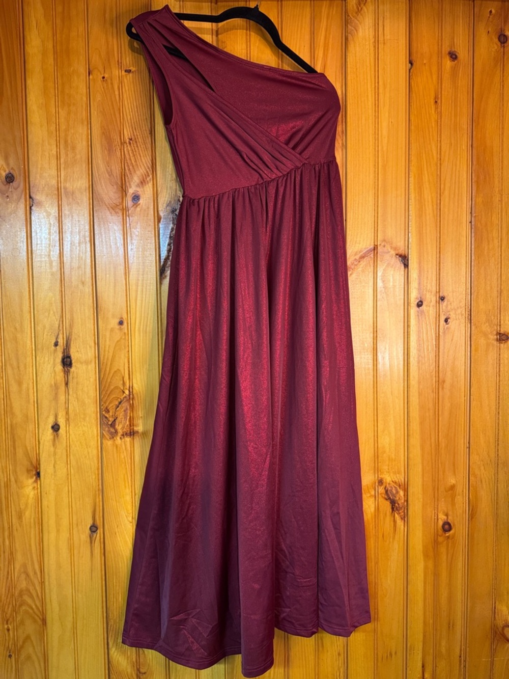 Kohl's One-Shoulder Wine Maxi Dress